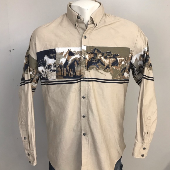 Vintage Roper Western Cowboy Button Shirt Large